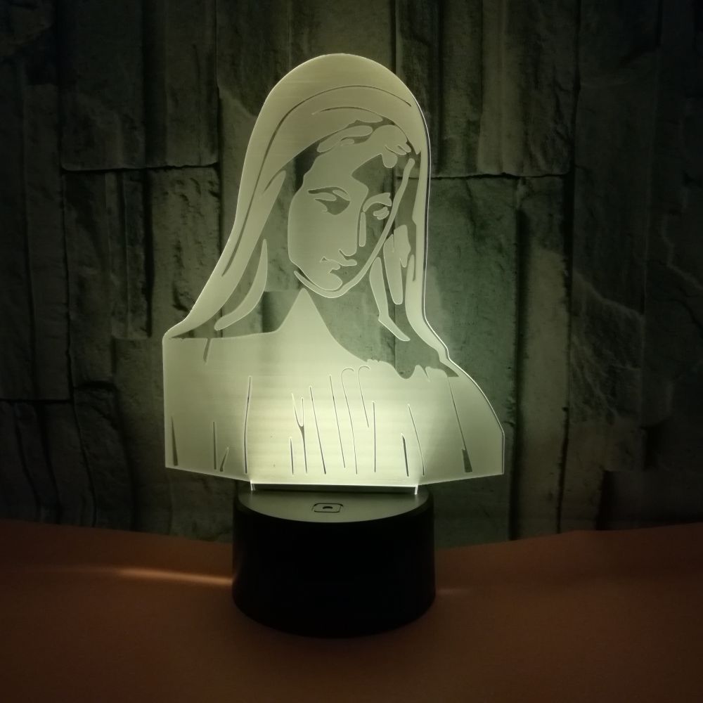 Colorful 3D Night Light - Jesus and Virgin Mary