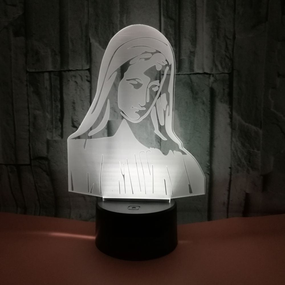 Colorful 3D Night Light - Jesus and Virgin Mary