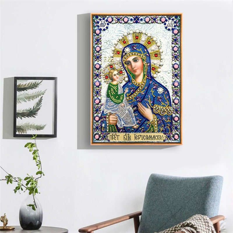 Diamond Painting of Religious Figure Mary