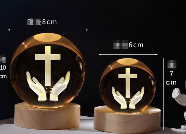 Glob Din Cristal Sfintit- Lumină, Credință și Rugăciune în Casa Ta ✨✝️