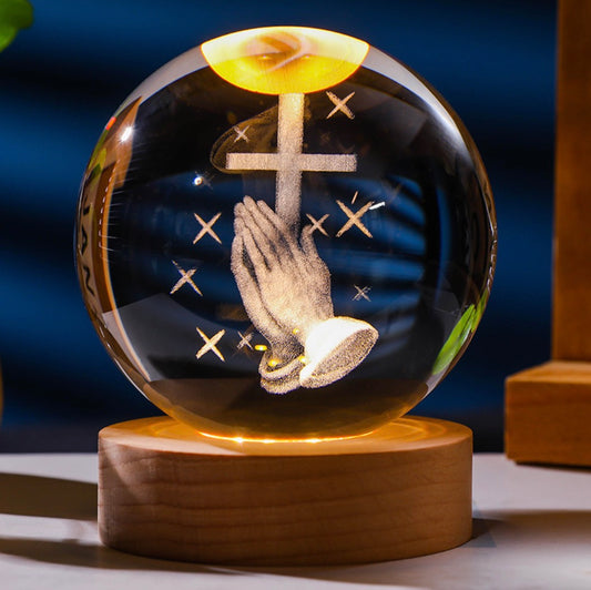 Glob Din Cristal Sfintit- Lumină, Credință și Rugăciune în Casa Ta ✨✝️